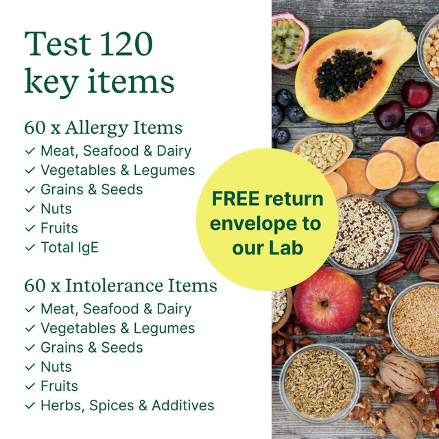 Allergy & Intolerance Test (IgE + IgG) - Check My Body Health USA